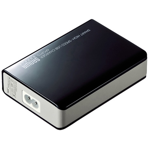 スマホ用USB充電コンセントアダプタ 10A （1m・6ポート） ACA-IP40BK ブラック