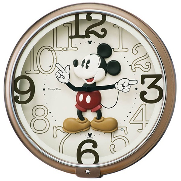 からくり掛け時計 Disney Time（ディズニータイム） 茶メタリック