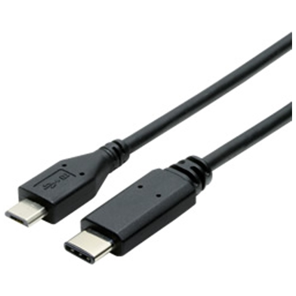 オーム電機　1.0m[USB-C ⇔ micro USB]2.0ケーブル 充電・転送　SMT-L10CM-K