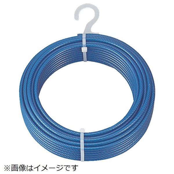 メッキ付ワイヤーロープ PVC被覆タイプ Φ2（3）mmX20m CWP2S20