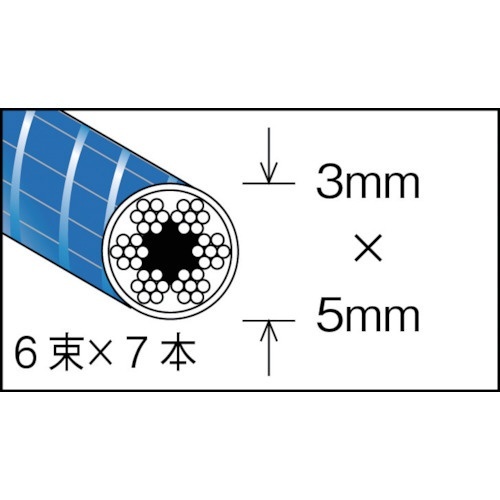 TRUSCO(トラスコ) メッキ付ワイヤロープ PVC被覆タイプ Φ3(5)mm×200m CWP-3S200 - 5