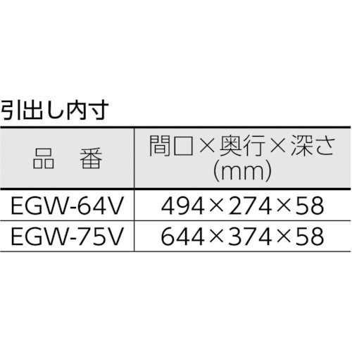 TRUSCO(トラスコ) イーグル バーディワゴン用引出1段 750X500 YG色 EGW75VYG - 1
