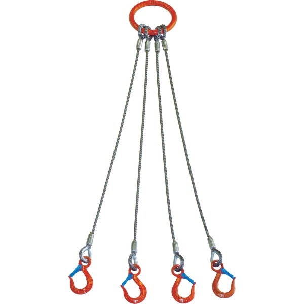 大洋 4本吊 ワイヤスリング 3.2t用×1m 4WRS3.2TX1 - 1