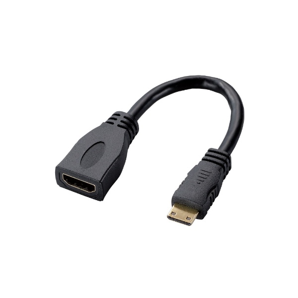 タブレット／スマートフォン対応［HDMI Mini］ HDMI変換アダプタ 10cm・ブラック （HDMI Mini Type C オス → HDMI Type A メス） TB-HDAC2BK