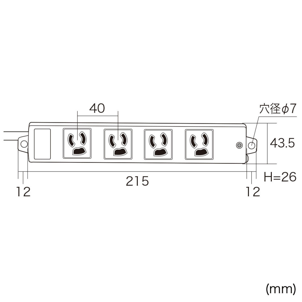 工事物件タップ(抜け止めタイプ) TAP-KE4L-1 [1.0m /4個口 /スイッチ無