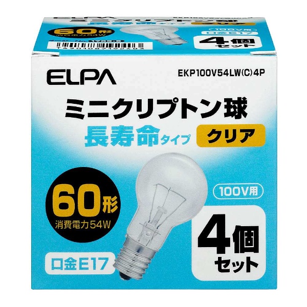 EKP100V54LW-C4P 電球 長寿命タイプ ミニクリプトン球 クリア [E17 /4