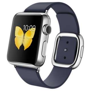Apple Watch 38mm不銹鋼包和午夜藍色摩登帶扣 L Mj352j A蘋果apple郵購 Biccamera Com