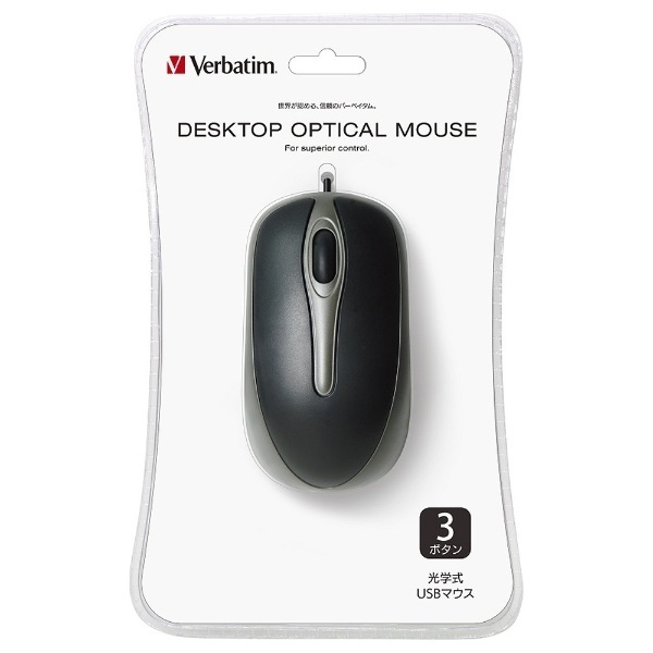 マウス ブラック MUSDOZV1 [光学式 /有線 /3ボタン /USB Verbatim｜バーベイタム 通販