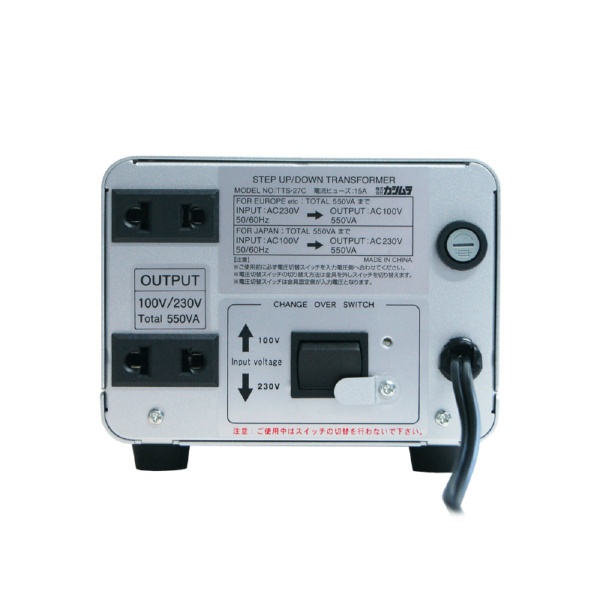 変圧器 （アップダウントランス）（220-240V⇔100V・容量550W） WT 