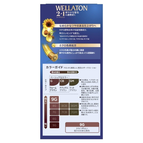 WELLATON（ウエラトーン）2＋1 液状（ジェル）タイプ 9G かなり明るいウォームブラウン A剤43ml+B剤86ml+エッセンス5.5ml  HFCプレステージジャパン 通販