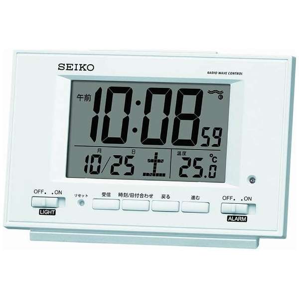 Alarm clock white pearl SQ778W [digital/denhajidojushinkinoyu] SEIKO | SEIKO  mail order | BicCamera. com