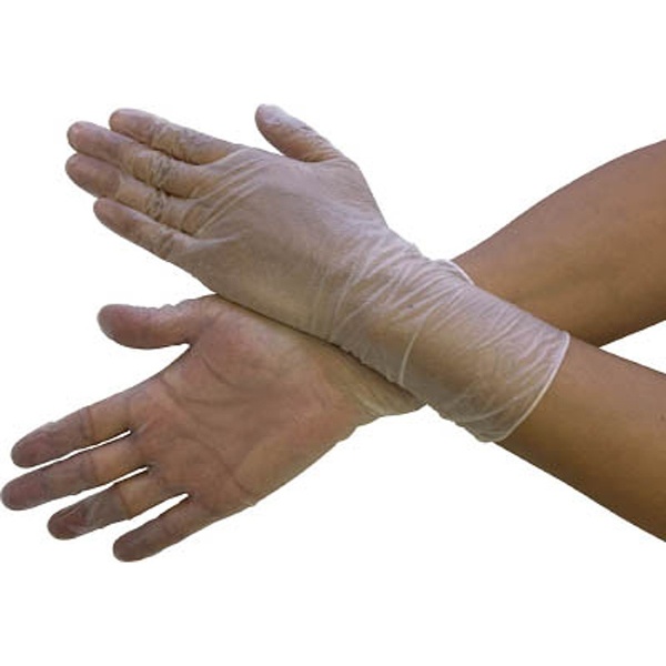 ブラストン ＰＶＣ手袋ロング テクスチャータイプ（１００枚入）Ｌ