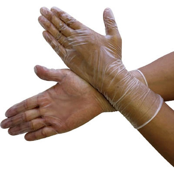 ブラストン ＰＶＣ手袋ロング スムースタイプ（１００枚入）Ｍサイズ