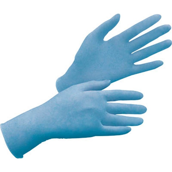 最低値ミドリ安全　使い捨て手袋　ビニール手袋　ニトリルゴム　ブルー　介護　料理 日用品/生活雑貨