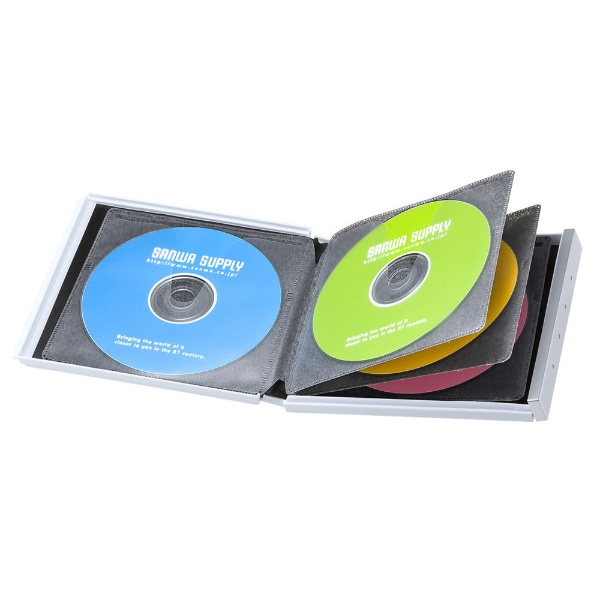 Blu-ray/DVD/CD対応 ポータブルハードケース 8枚収納 ホワイト FCD