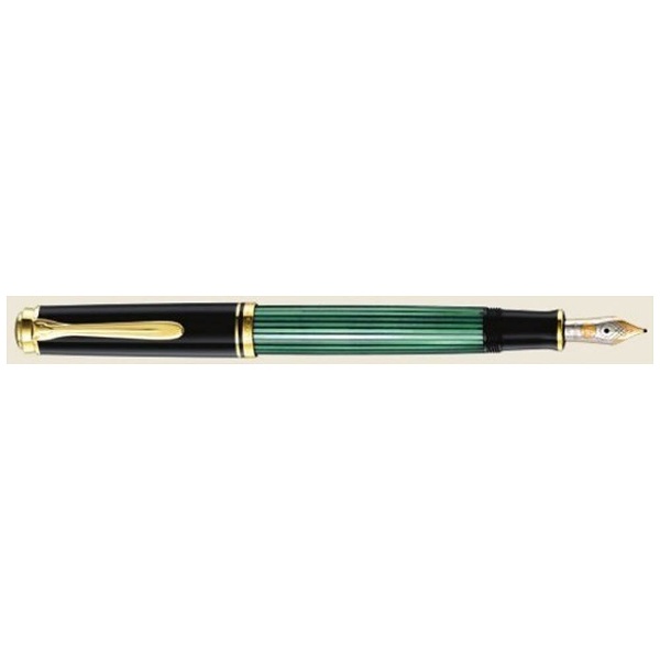 万年筆 スーベレーン 緑縞 ブラック グリーン 985820 M400 ペン種：B 評価 太字 サービス