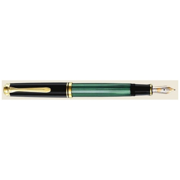 万年筆] スーベレーン 緑縞(ブラック/グリーン) M600 (ペン種：F 細字
