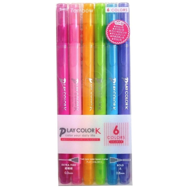 プレイカラーK 水性マーキングペン 6色セットB GCF-611B トンボ鉛筆