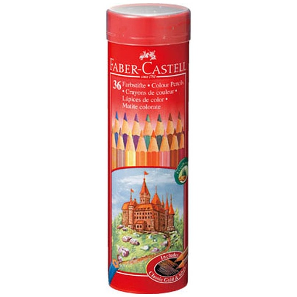 FABER-CASTELL(ファーバーカステル) 色鉛筆 36色セット 丸缶 TFC-CPK
