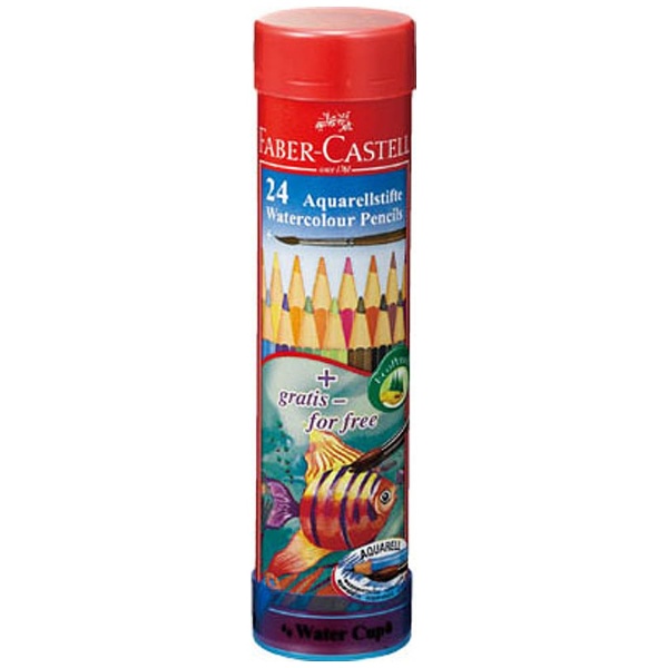 FABER-CASTELL(ファーバーカステル) 水彩色鉛筆 24色セット 丸缶 TFC