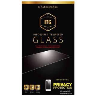 iPhone SEi1j4C` / 5c / 5s / 5p@ITG Privacy - Impossible Tempered Glass@P-4854J