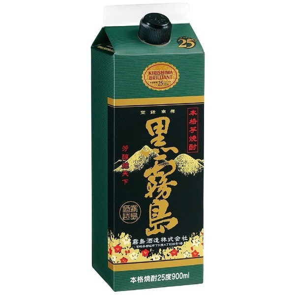 黒霧島 25度 パック 900ml【芋焼酎】 焼酎 通販 | ビックカメラ.com