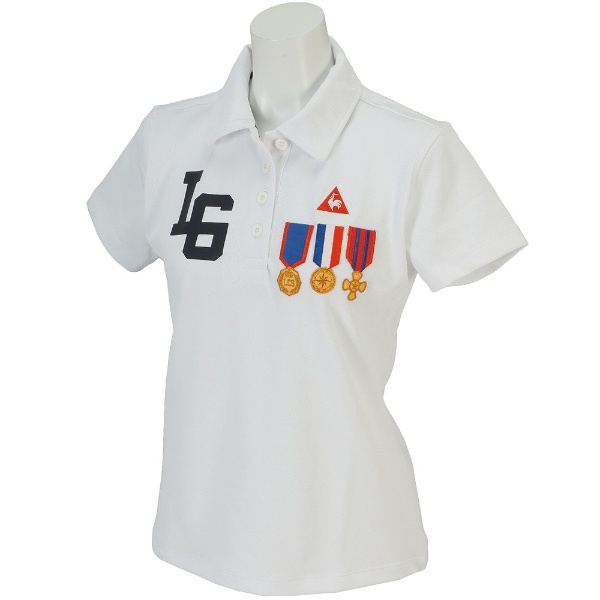 レディース ゴルフウェア Le coq sportif GOLF 半袖ニットシャツ(Mサイズ/ホワイト) QGL2604 N942