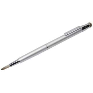 〔タッチペン：静電式〕　導電繊維ファイバーヘッドタッチペン なめらか筆ヘッドタイプ　シルバー　STP-11/SL