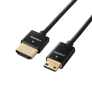 HDMI変換・延長プラグ ブラック CAC-HD14SSM15BK [1.5m /HDMI⇔miniHDMI /スリムタイプ /イーサネット対応]