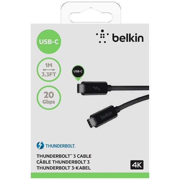 USB-C  USB-CP[u [f /[d /] /1m /60W /Thunderbolt 3] ubN F2CD081bt1M-BLK_2