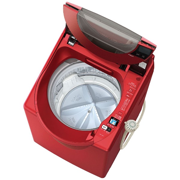 AQW-LV800E-R 全自動洗濯機 SLASH（スラッシュ） シャイニーレッド [洗濯8.0kg /乾燥機能無 /上開き]