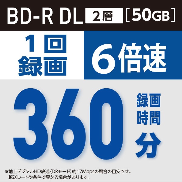録画用BD-R ホワイト VBR260RP10D1-B [10枚 /50GB /インクジェット