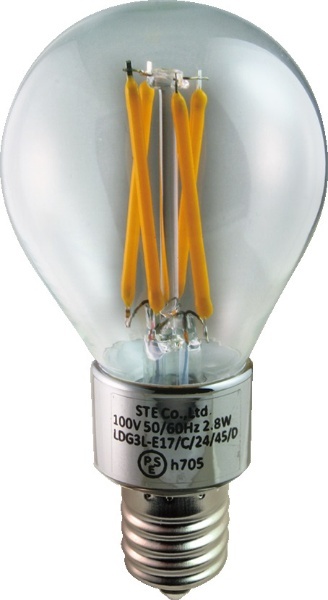 LDG3L-E17/C/24/45/D LED電球 ミニボール電球形 DECO LIGHT LED Filament BASIC（デコライトLED・フィラメントベーシック）  クリア [E17 /電球色 /1個 /一般電球形 /全方向タイプ] 【処分品の為、外装不良による返品・交換不可】 エスティーイー｜STE 通販 |  ビックカメラ.com