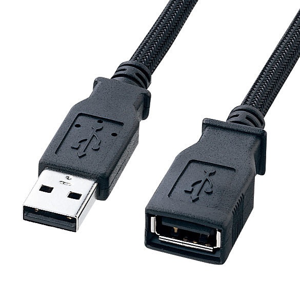 ナイロンメッシュUSB延長ケーブル（USB Aコネクタオス-USB Aコネクタ 