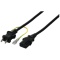 电力电缆3针接受器(手术刀)⇔2大头针插头(秃)2.0m黑色