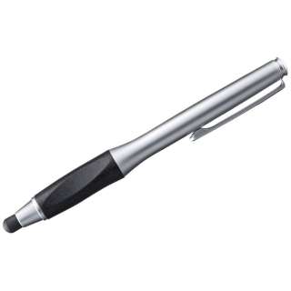 〔タッチペン：静電式・感圧式・光学式〕　交換用先端ゴム5個入りタッチペン　シルバー PDA-PEN37SV