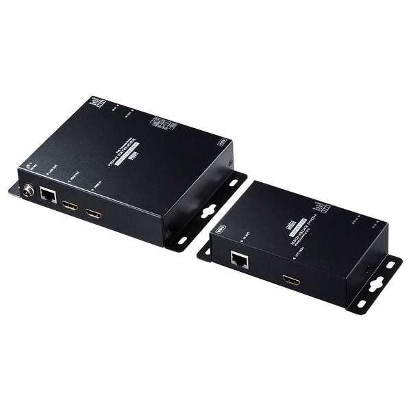 HDMIエクステンダー(セットモデル) PoE対応 ブラック VGA-EXHDPOE2 [2入力 /1出力 /4K対応 /手動] サンワ