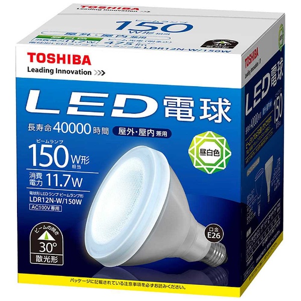 LDR12N-W/150W LED電球 [E26 /ビームランプ形 /150W相当 /昼白色] 東芝