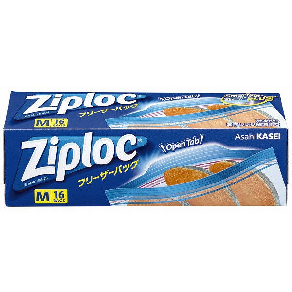 Ziploc(ジップロック)フリーザーバッグ Mサイズ 16枚入 旭化成ホーム