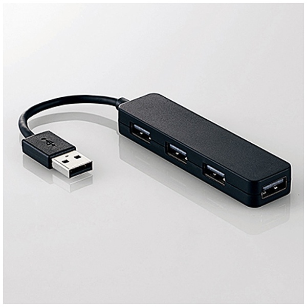 U2H-SN4NB USBϥ 4ݡ Хѥ USB2.0 ֥å Windows11 Macб MacBook Surface Chromebook¾ ΡPCб ֥å [Хѥ /4ݡ /USB2.0б]