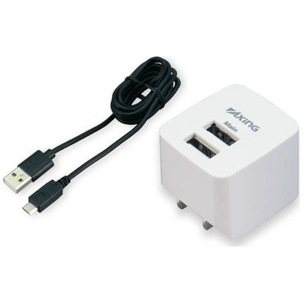 micro USB/USB給電］USB電源アダプタ ＋micro USBケーブル 1.2m 2.4A ホワイト TA54SUW [2ポート]  多摩電子工業｜Tama Electric 通販 | ビックカメラ.com