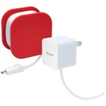 [NTT DOCOMO纯正]支持急速充电的手提式ＡＣ适配器[micro USB]红01 kuruko
