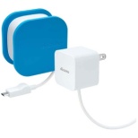 [NTT DOCOMO纯正]支持急速充电的手提式ＡＣ适配器[micro USB]蓝色01 kuruko