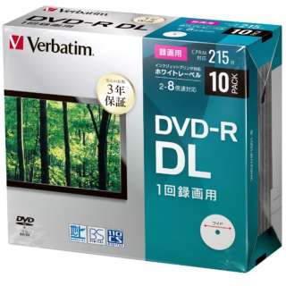 供录像使用DVD-R VHR21HP10D1-B[10张/8.5GB/喷墨打印机对应]