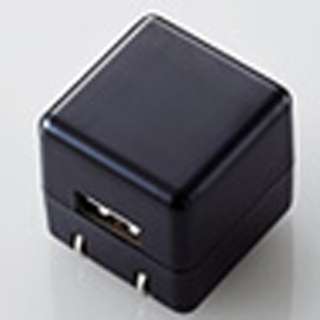 オーディオ用AC充電器 CUBE/1A出力/USB1ポート（ブラック）　AVA-ACUAN007BK_1