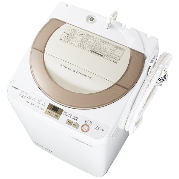 ES-GE7A-N 全自動洗濯機 ゴールド系 [洗濯7.0kg /乾燥機能無 /上開き