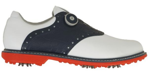 26.5cm ゴルフシューズ AshWorth XQ653 Kingston boa(ホワイト×ネイビー×レッド/靴幅：3E)XQ653
