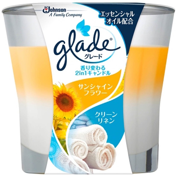 glade（グレード） アロマキャンドル 香り変わる2in1 サンシャインフラワー＆クリーンリネン（96g）