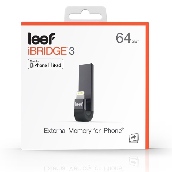 LIB300KK064E1 USBメモリ iBRIDGE ブラック [64GB /USB3.1 /USB TypeA＋Lightning  /キャップ式] 【処分品の為、外装不良による返品・交換不可】 LEEF｜リーフ 通販