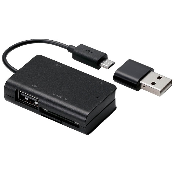 USR-ASD1/DS USB3.2Gen1 USB-Aカードリーダー アルミ製 ケーブル長6cm 